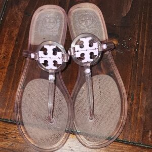 Tory Burch Mini Miller Translucent Pink Jelly Sandals Sz 9